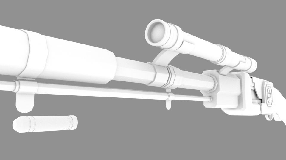 Star Wars The Mandolorian Amban Rifle Low-poly 3D model_7
