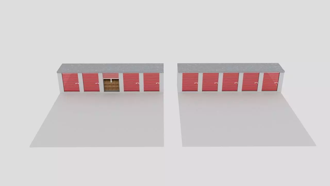 Box Garage Warehouse Low-poly 3D model