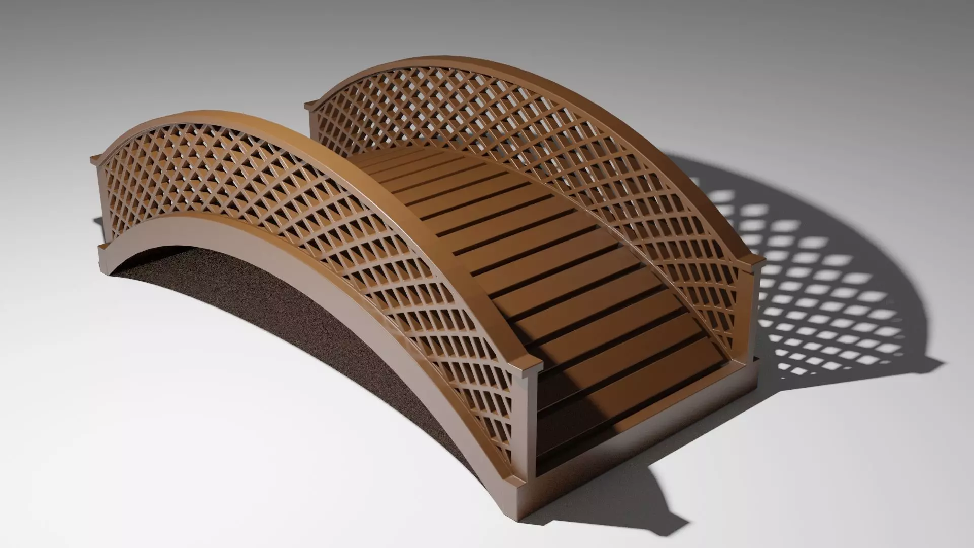 Wooden Bridge Low-poly 3D model_0