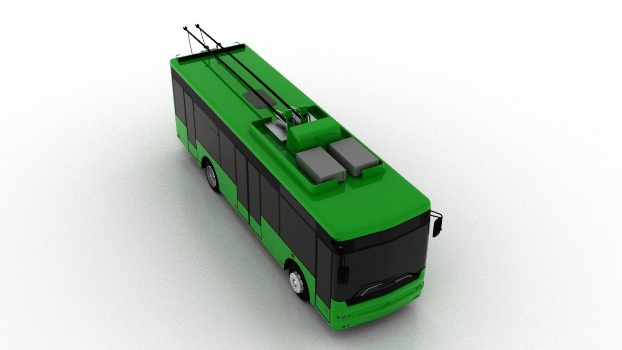 Trolleybus Bogdan T50110 Low Low-poly 3D model_8