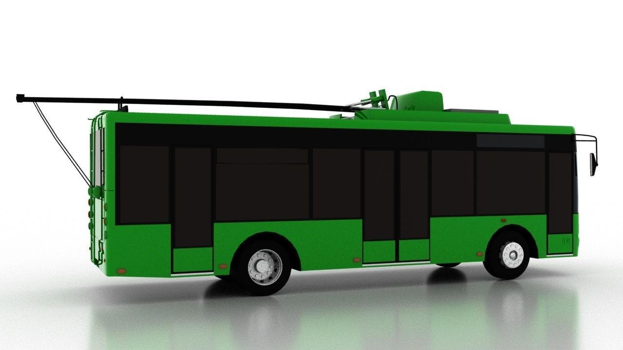 Trolleybus Bogdan T50110 Low Low-poly 3D model_6