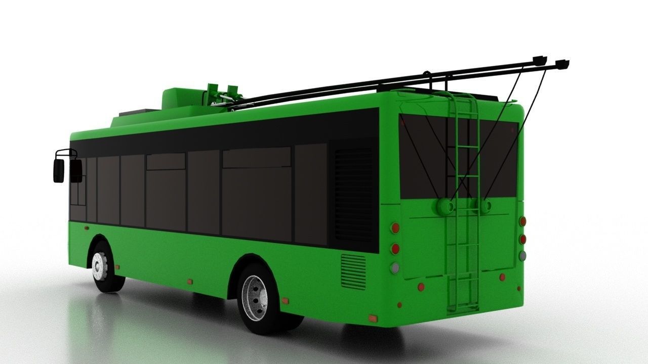 Trolleybus Bogdan T50110 Low Low-poly 3D model_4