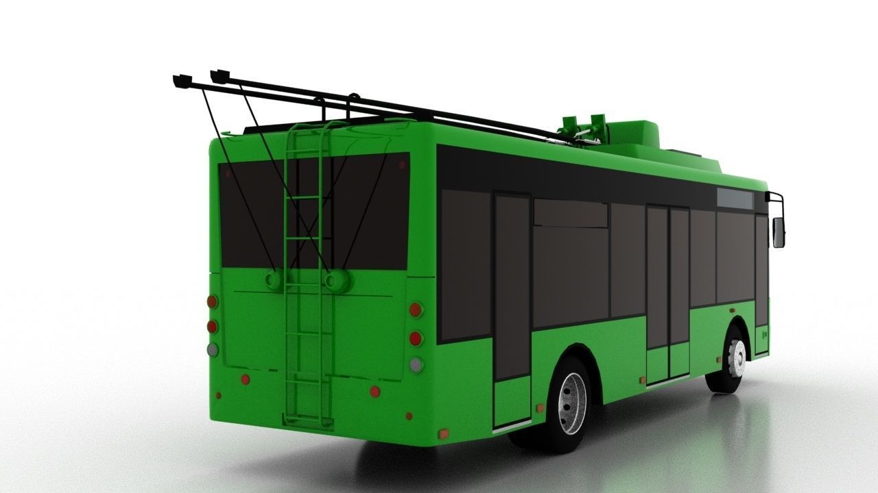 Trolleybus Bogdan T50110 Low Low-poly 3D model_5