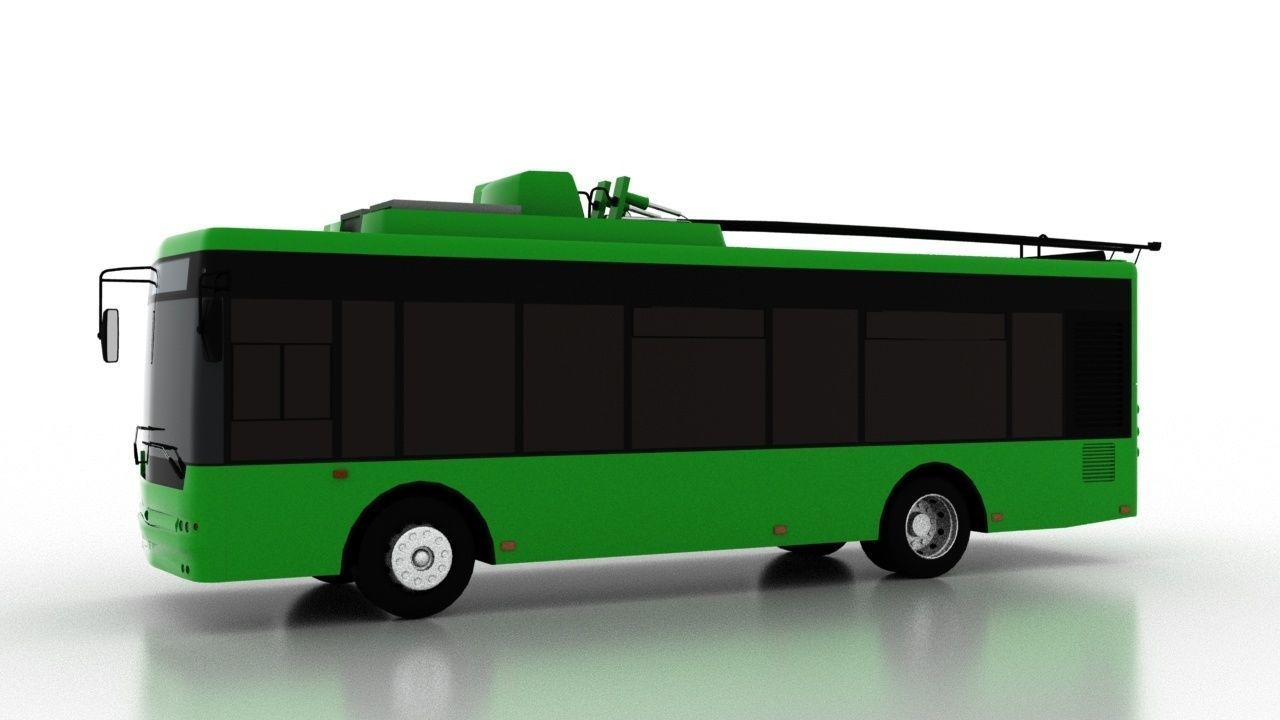 Trolleybus Bogdan T50110 Low Low-poly 3D model_2