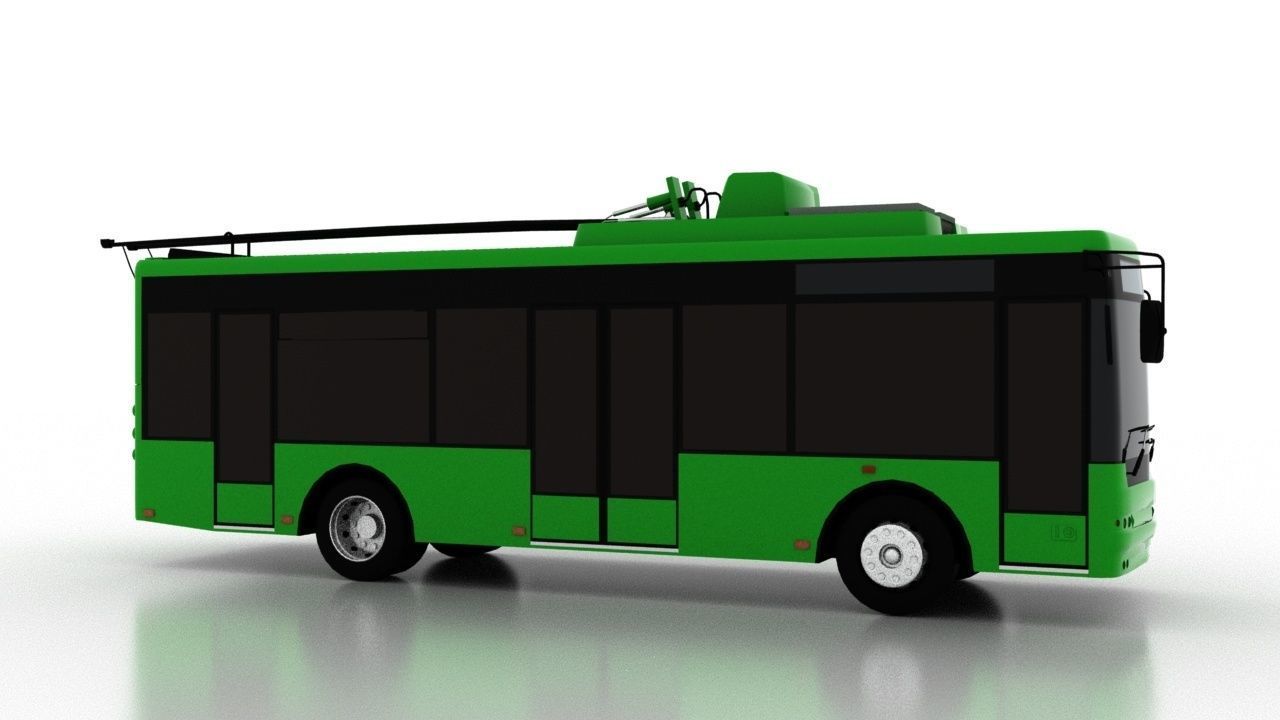 Trolleybus Bogdan T50110 Low Low-poly 3D model_7