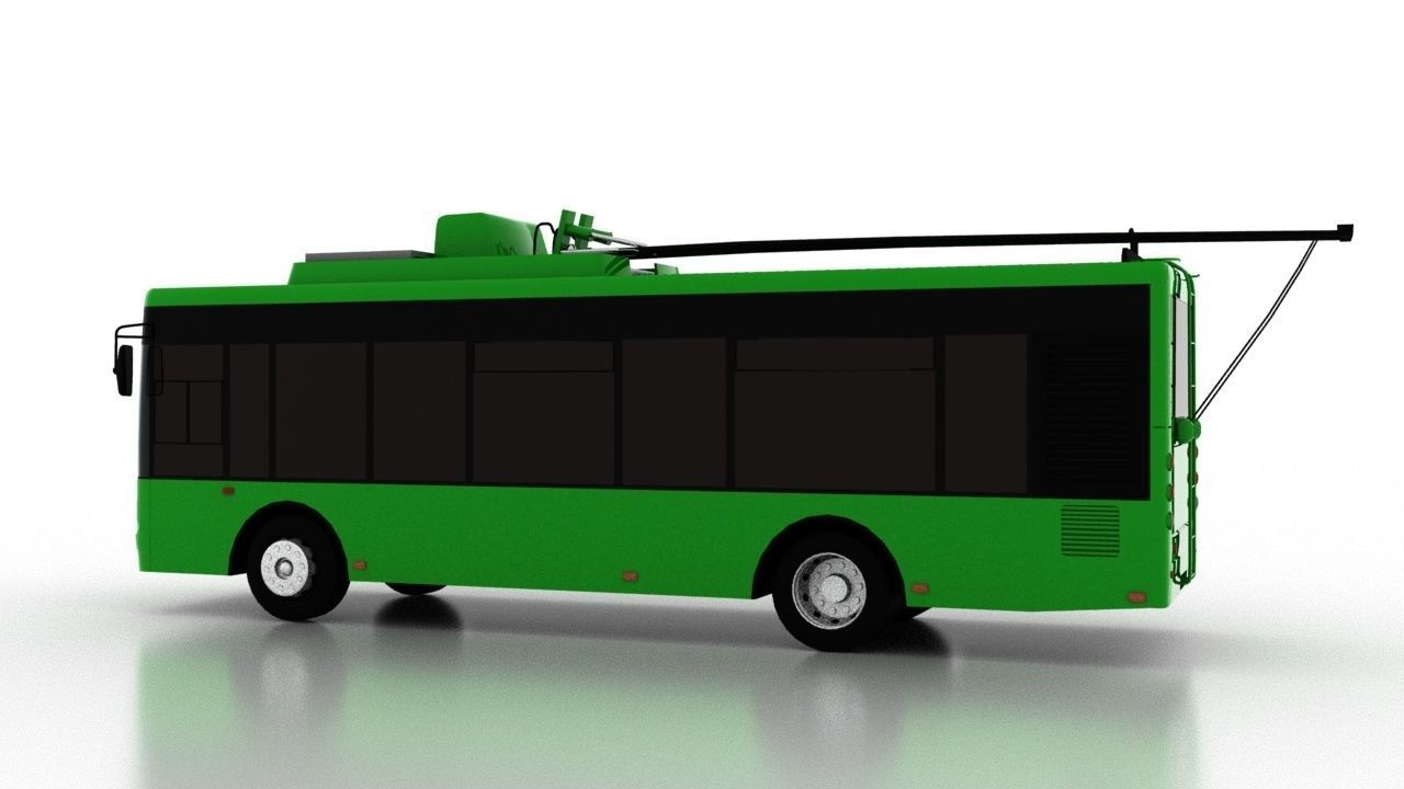 Trolleybus Bogdan T50110 Low Low-poly 3D model_3