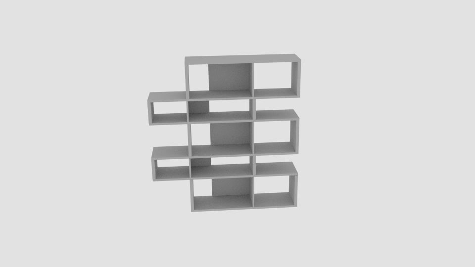 ANTONN Tall Oak Veneer Shelving Unit Low-poly 3D model_4