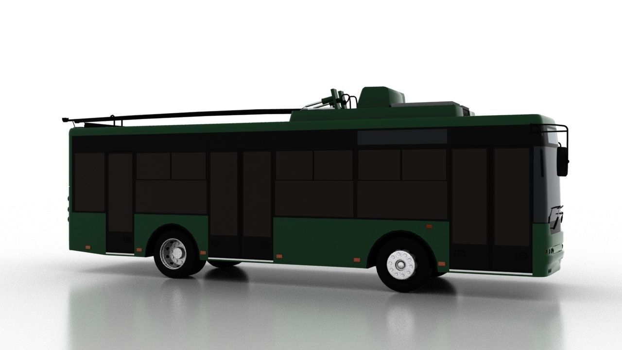 Trolleybus Bogdan T60111 Low Low-poly 3D model_7