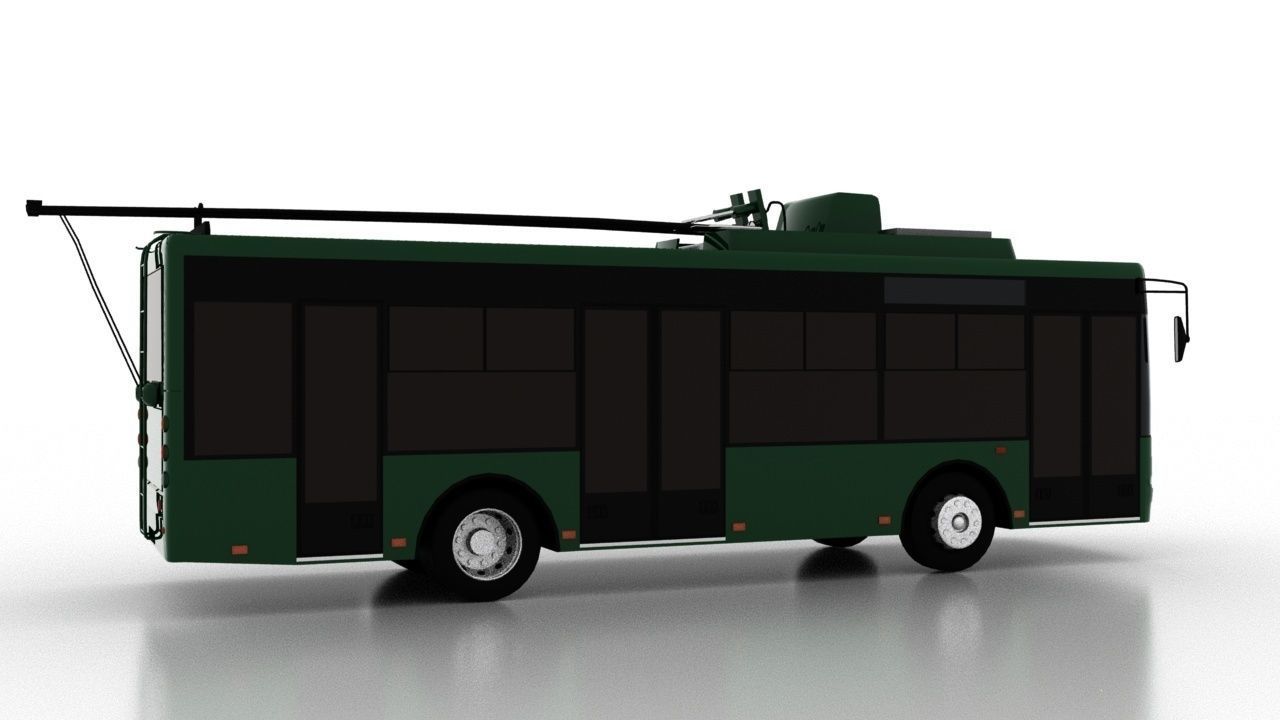 Trolleybus Bogdan T60111 Low Low-poly 3D model_6