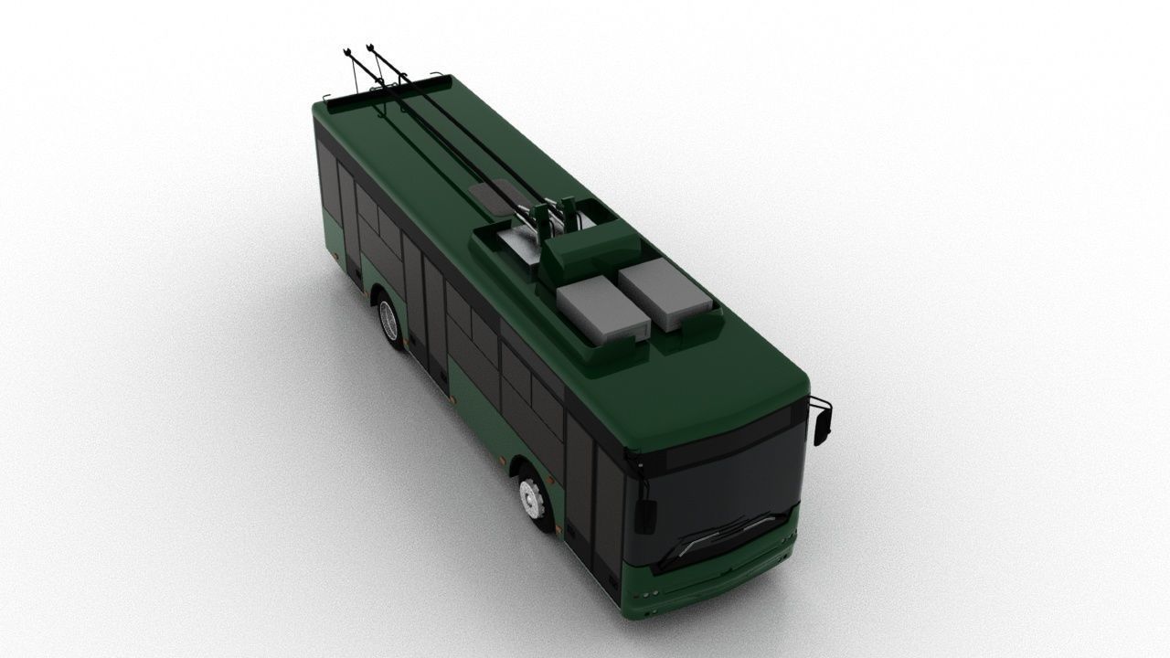 Trolleybus Bogdan T60111 Low Low-poly 3D model_8