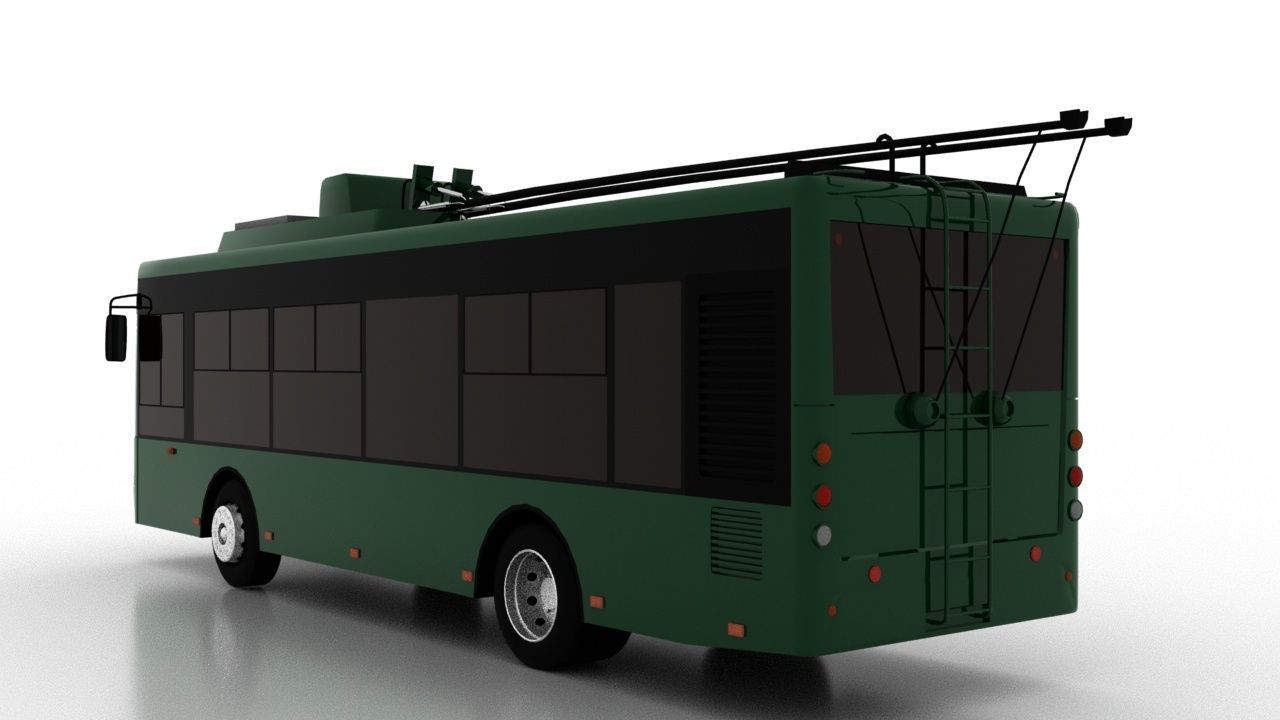 Trolleybus Bogdan T60111 Low Low-poly 3D model_4