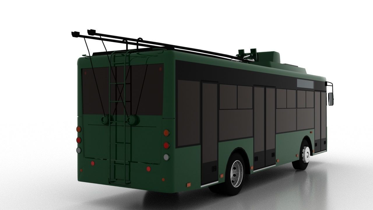 Trolleybus Bogdan T60111 Low Low-poly 3D model_5