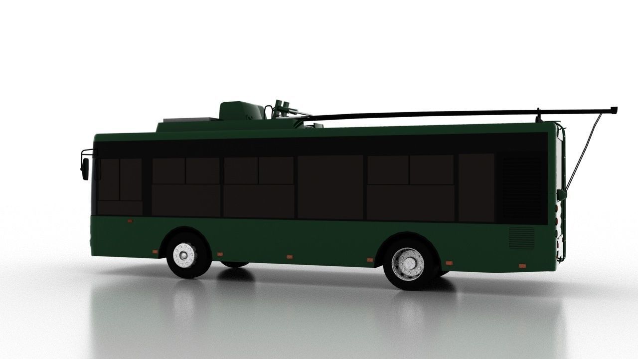 Trolleybus Bogdan T60111 Low Low-poly 3D model_3