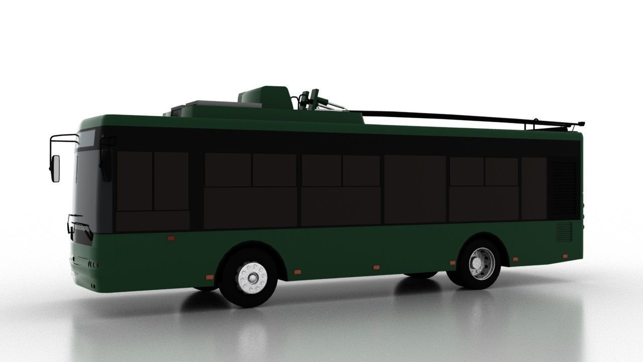 Trolleybus Bogdan T60111 Low Low-poly 3D model_2