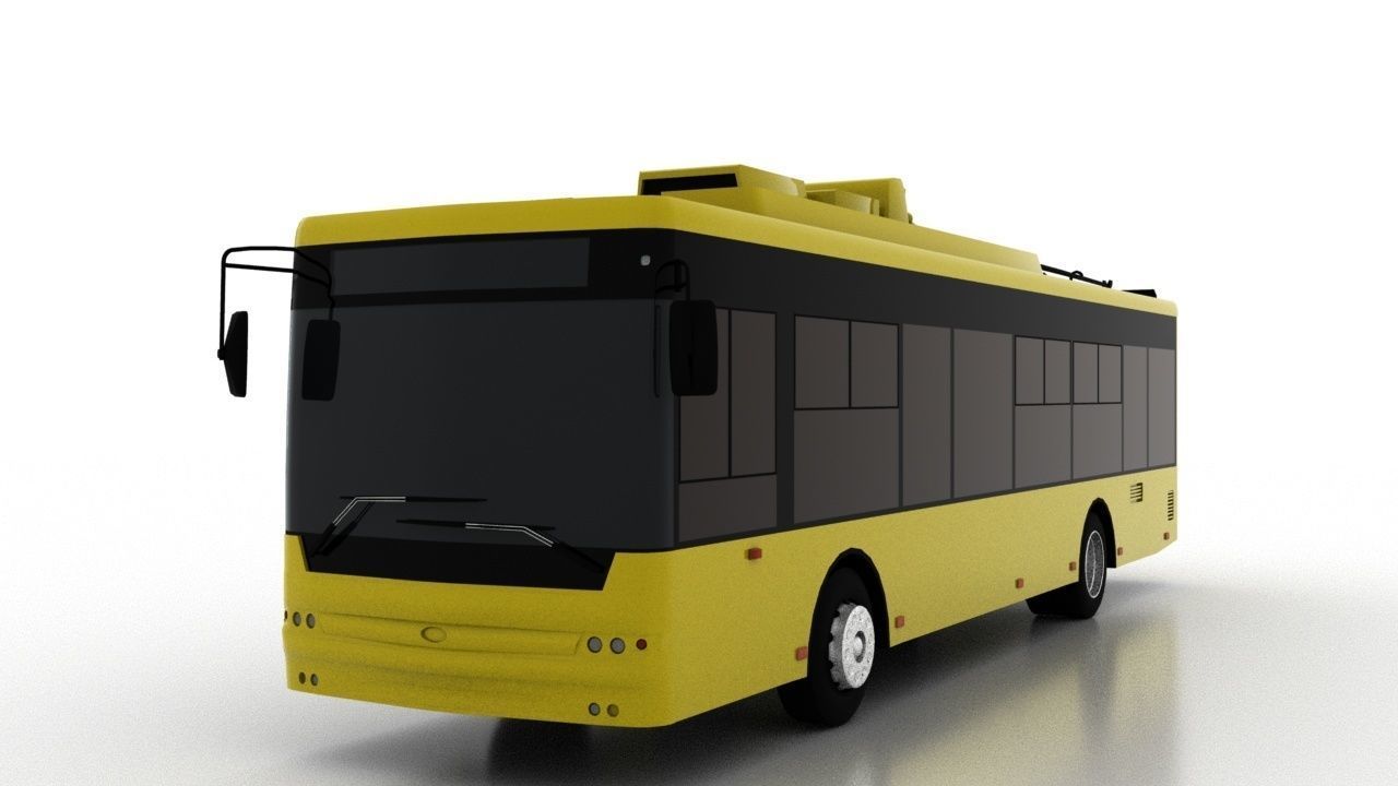 Trolleybus Bogdan T70110 Low Low-poly 3D model_1