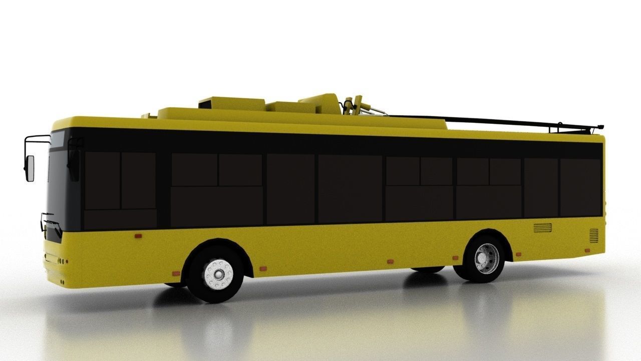 Trolleybus Bogdan T70110 Low Low-poly 3D model_2