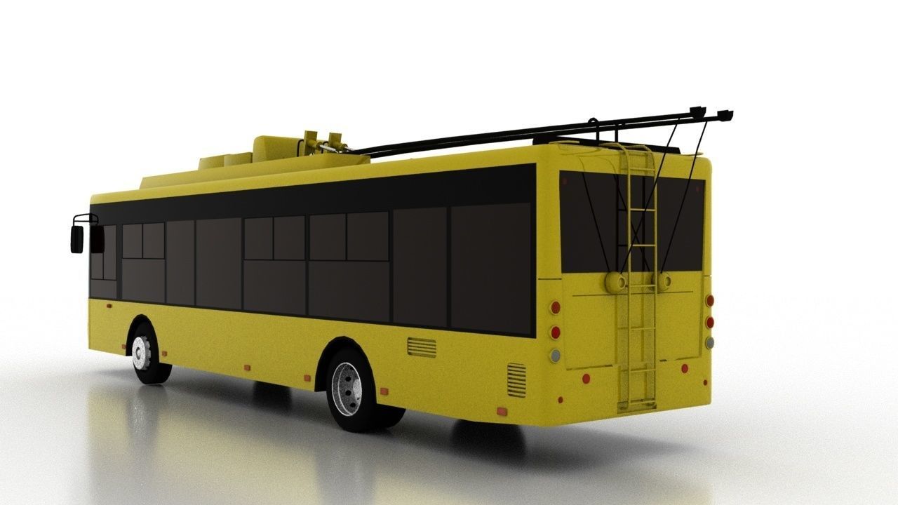 Trolleybus Bogdan T70110 Low Low-poly 3D model_4