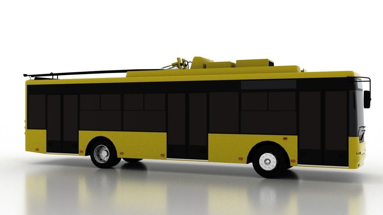 Trolleybus Bogdan T70110 Low Low-poly 3D model_7