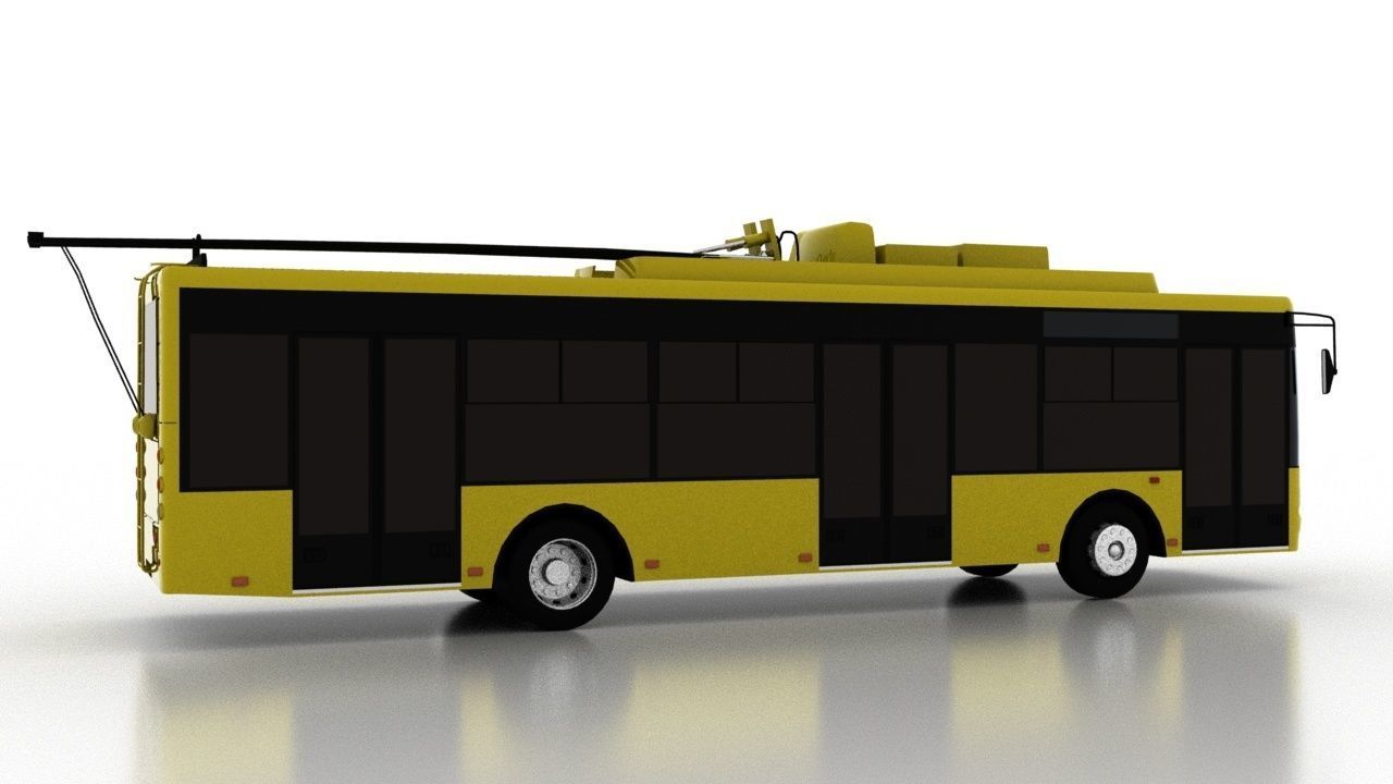 Trolleybus Bogdan T70110 Low Low-poly 3D model_6