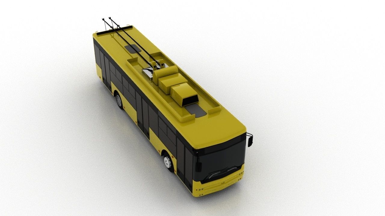 Trolleybus Bogdan T70110 Low Low-poly 3D model_8