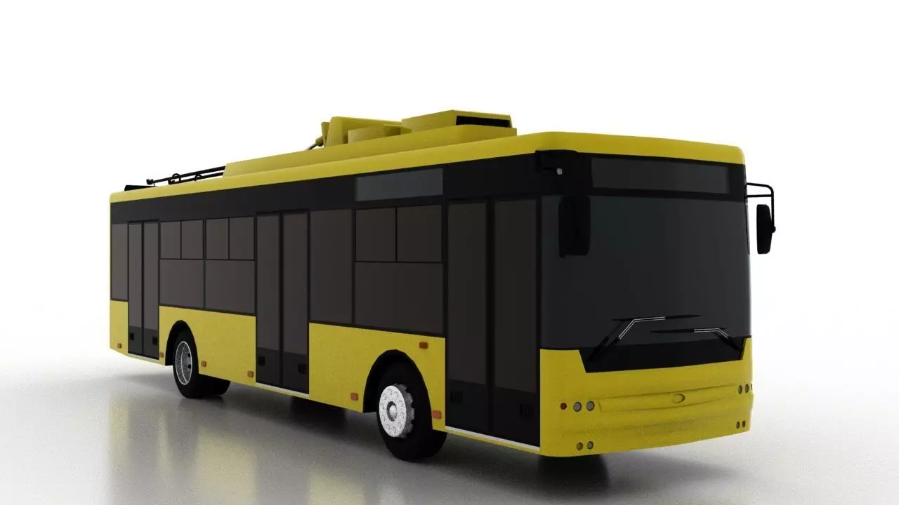 Trolleybus Bogdan T70110 Low Low-poly 3D model_0
