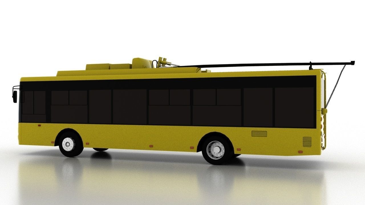Trolleybus Bogdan T70110 Low Low-poly 3D model_3