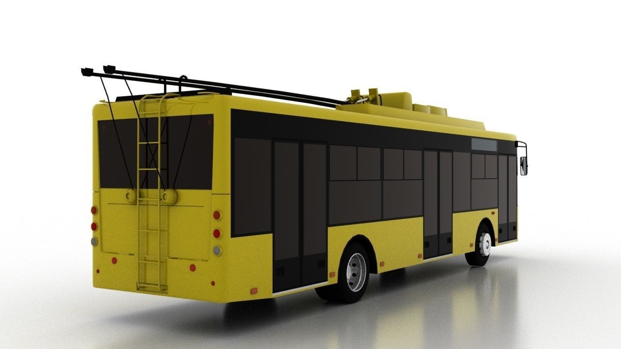 Trolleybus Bogdan T70110 Low Low-poly 3D model_5