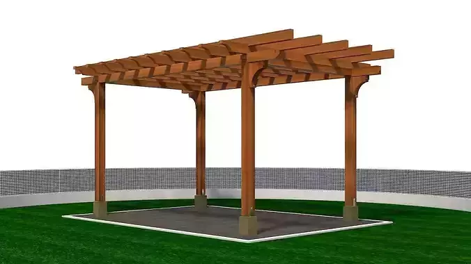Wooden Pergola Free 3D model