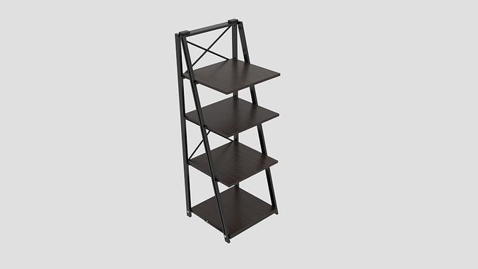 Origami Folding Decorative 4-Shelf Rack  Low-poly 3D model