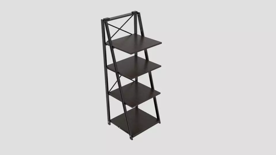 Origami Folding Decorative 4-Shelf Rack  Low-poly 3D model_0