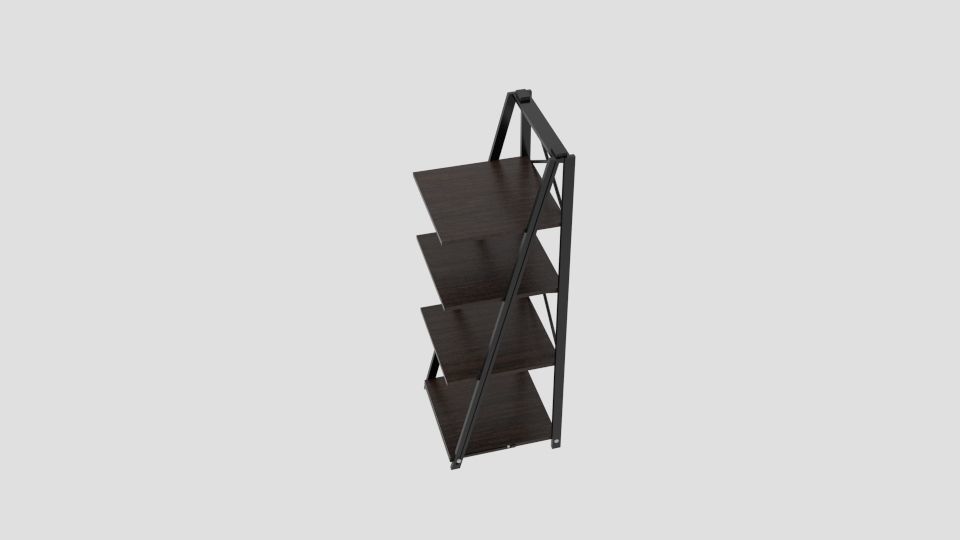 Origami Folding Decorative 4-Shelf Rack  Low-poly 3D model_2