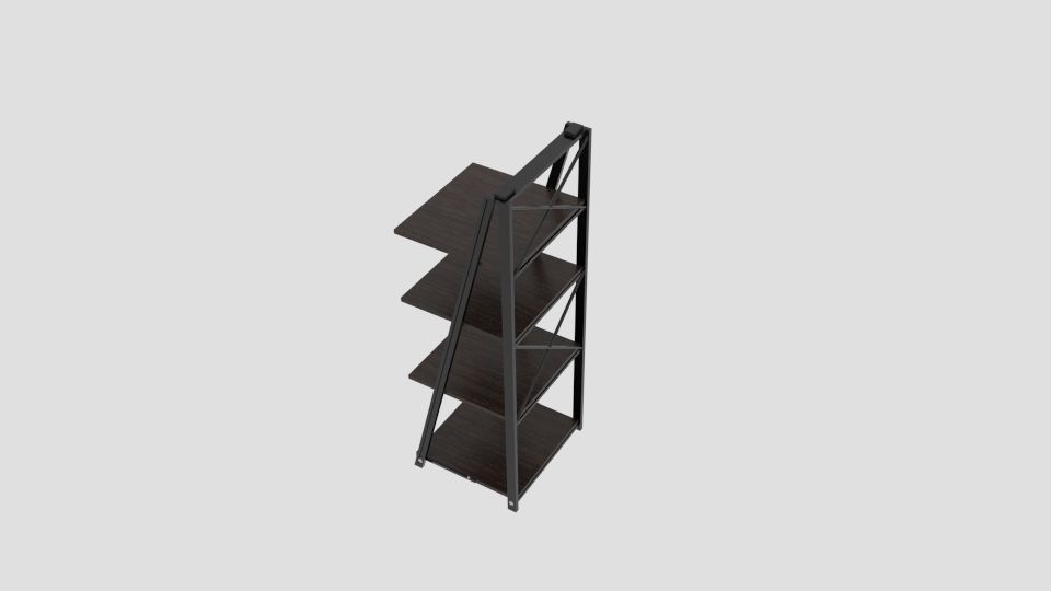 Origami Folding Decorative 4-Shelf Rack  Low-poly 3D model_3