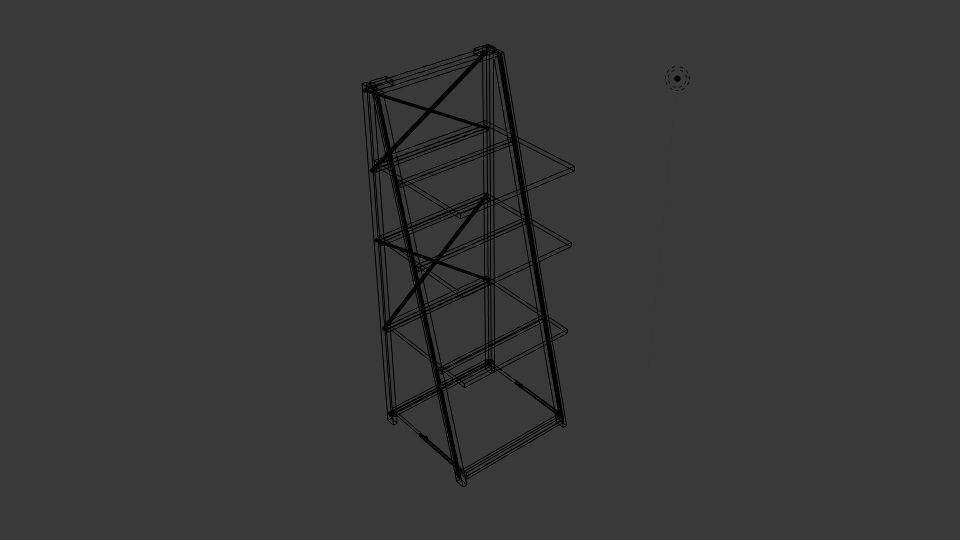 Origami Folding Decorative 4-Shelf Rack  Low-poly 3D model_5