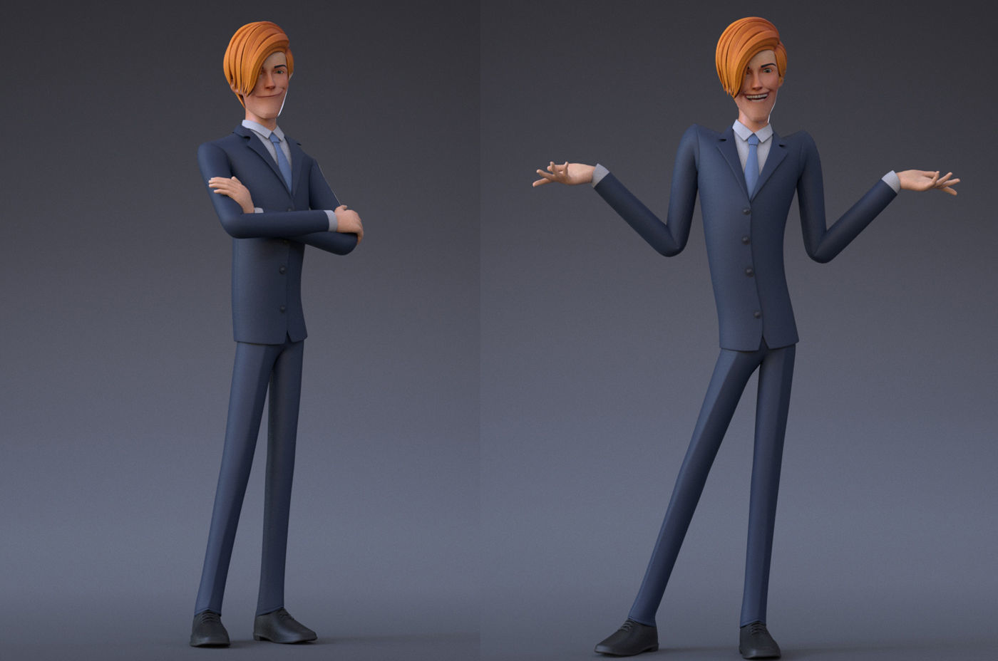 Mickey Cartoon Character  Low-poly 3D model_3