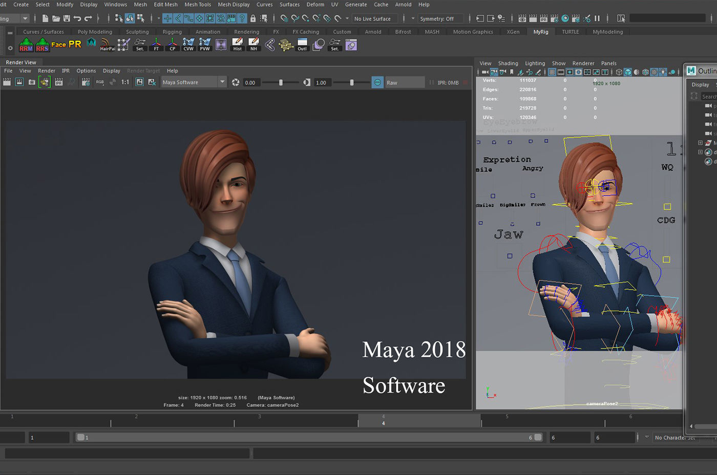 Mickey Cartoon Character  Low-poly 3D model_36