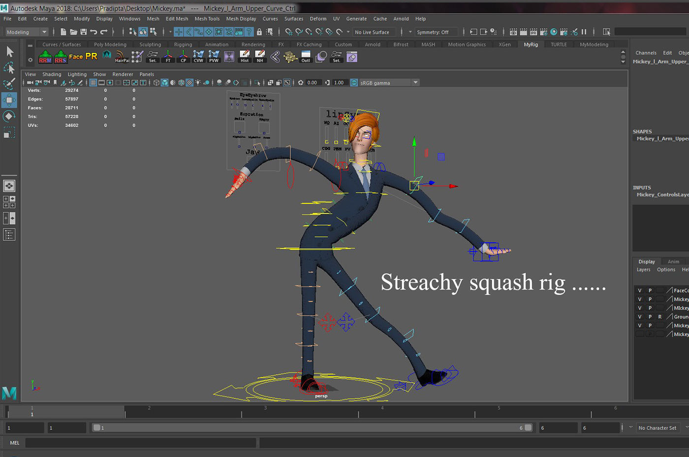 Mickey Cartoon Character  Low-poly 3D model_38