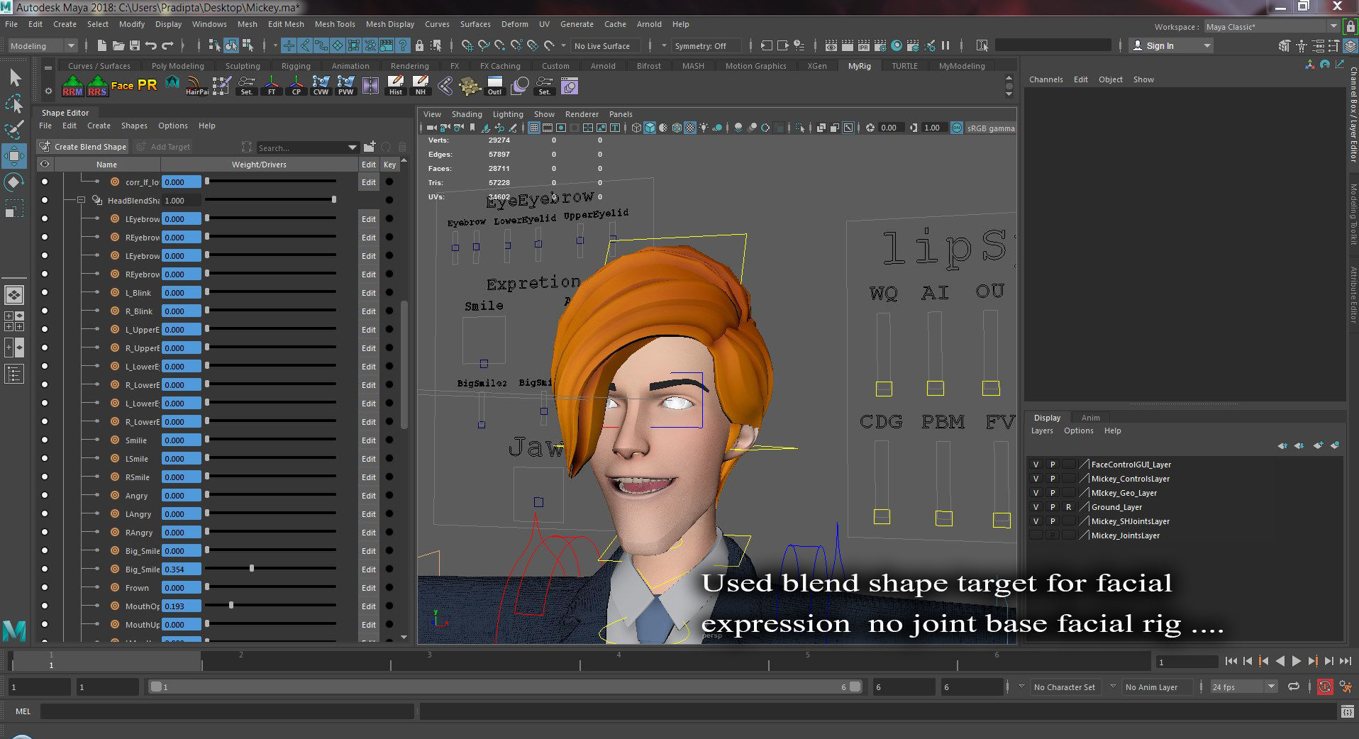 Mickey Cartoon Character  Low-poly 3D model_39