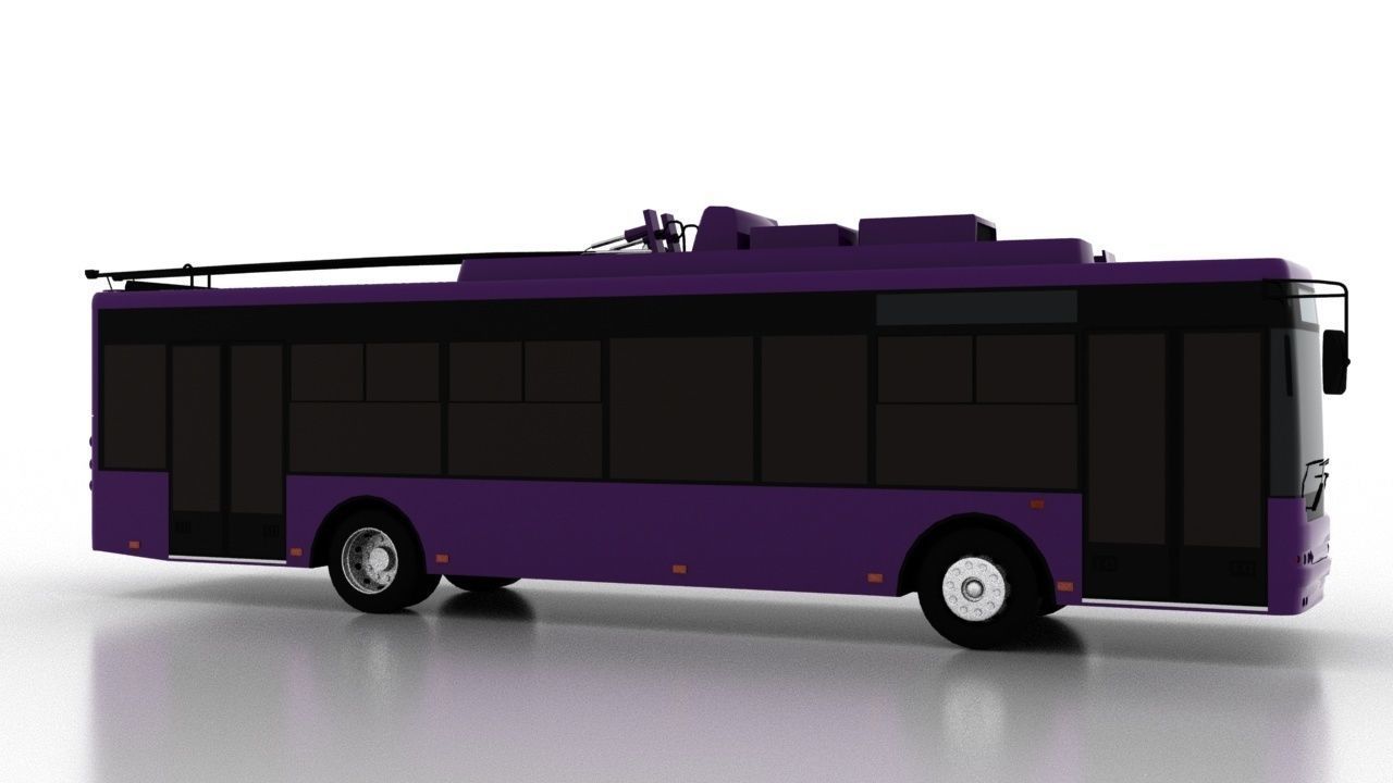 Trolleybus Bogdan T70120 Low Low-poly 3D model_7