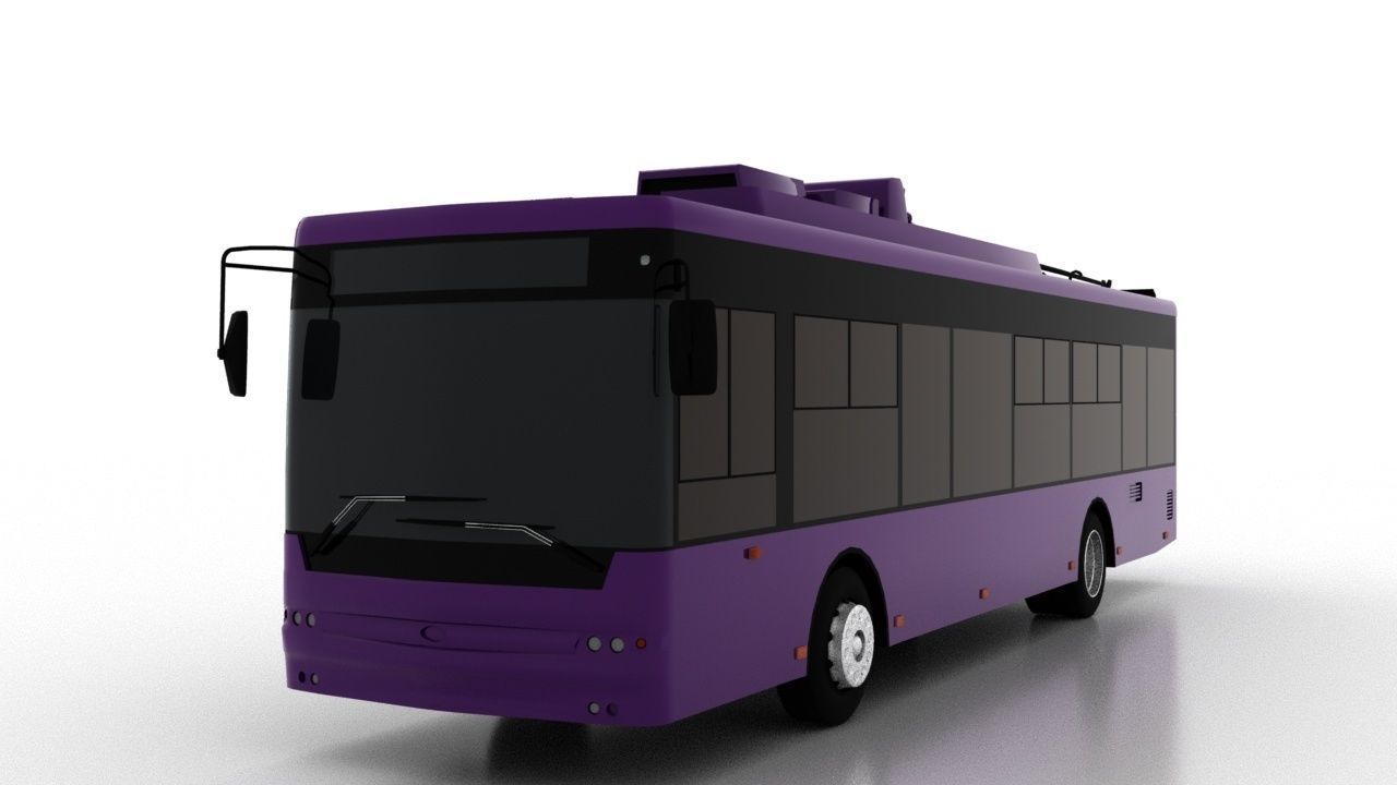 Trolleybus Bogdan T70120 Low Low-poly 3D model_1