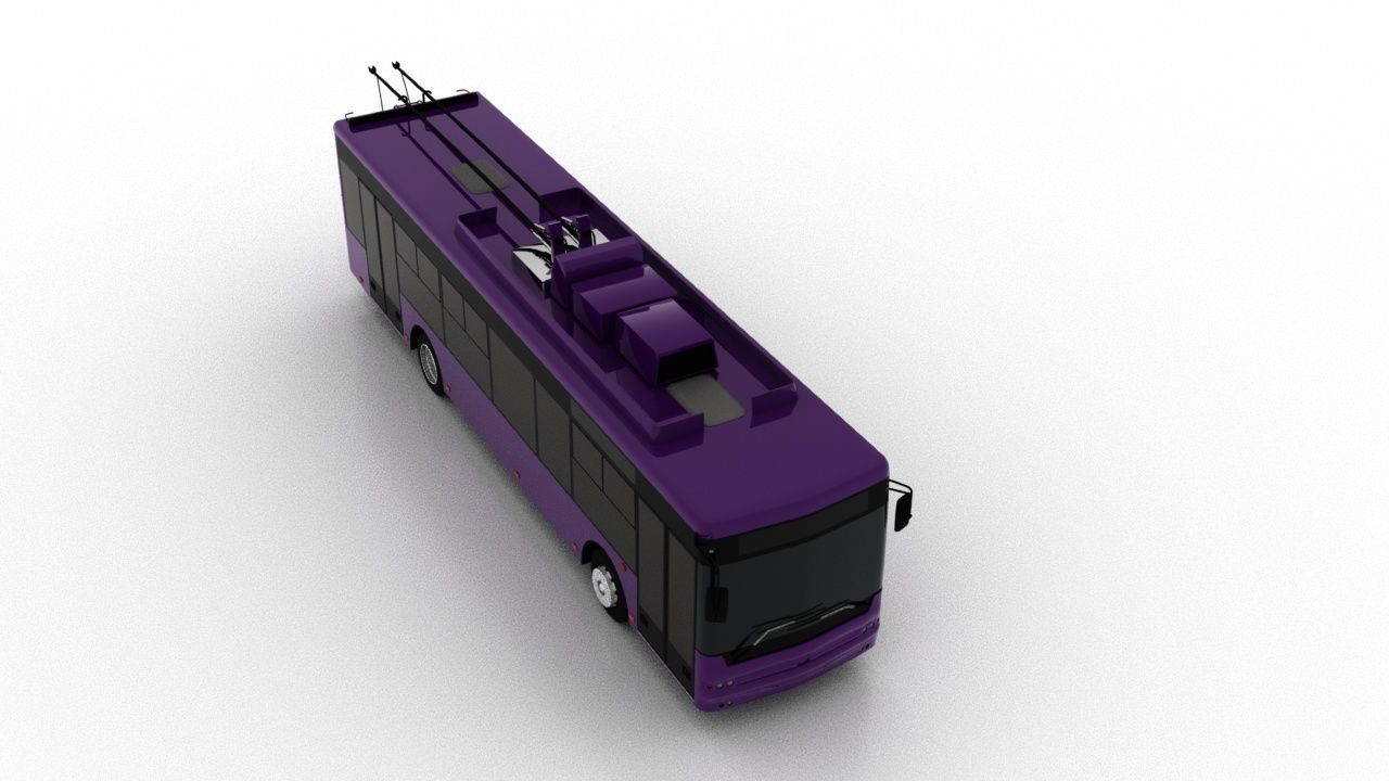 Trolleybus Bogdan T70120 Low Low-poly 3D model_8
