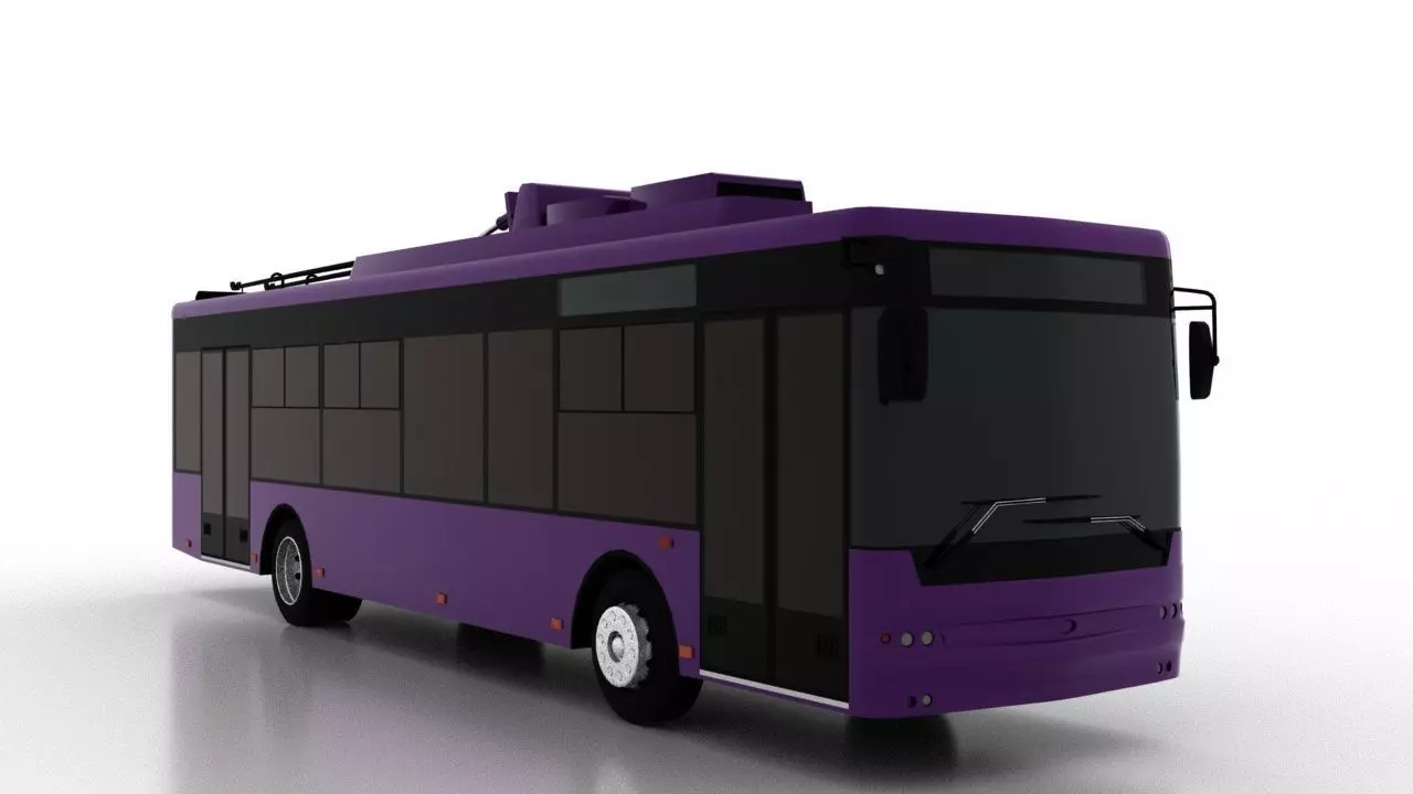 Trolleybus Bogdan T70120 Low Low-poly 3D model_0