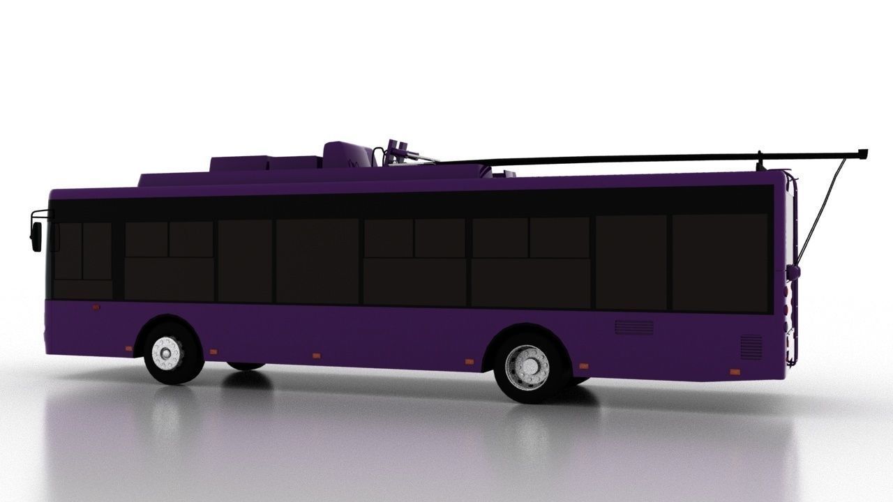 Trolleybus Bogdan T70120 Low Low-poly 3D model_3