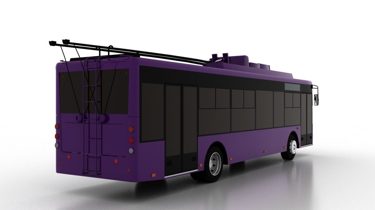 Trolleybus Bogdan T70120 Low Low-poly 3D model_5