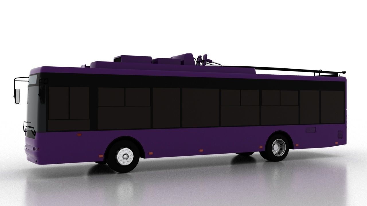 Trolleybus Bogdan T70120 Low Low-poly 3D model_2
