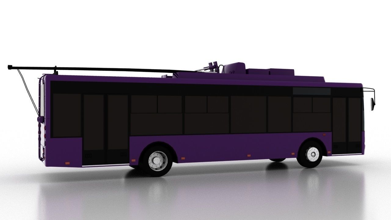 Trolleybus Bogdan T70120 Low Low-poly 3D model_6