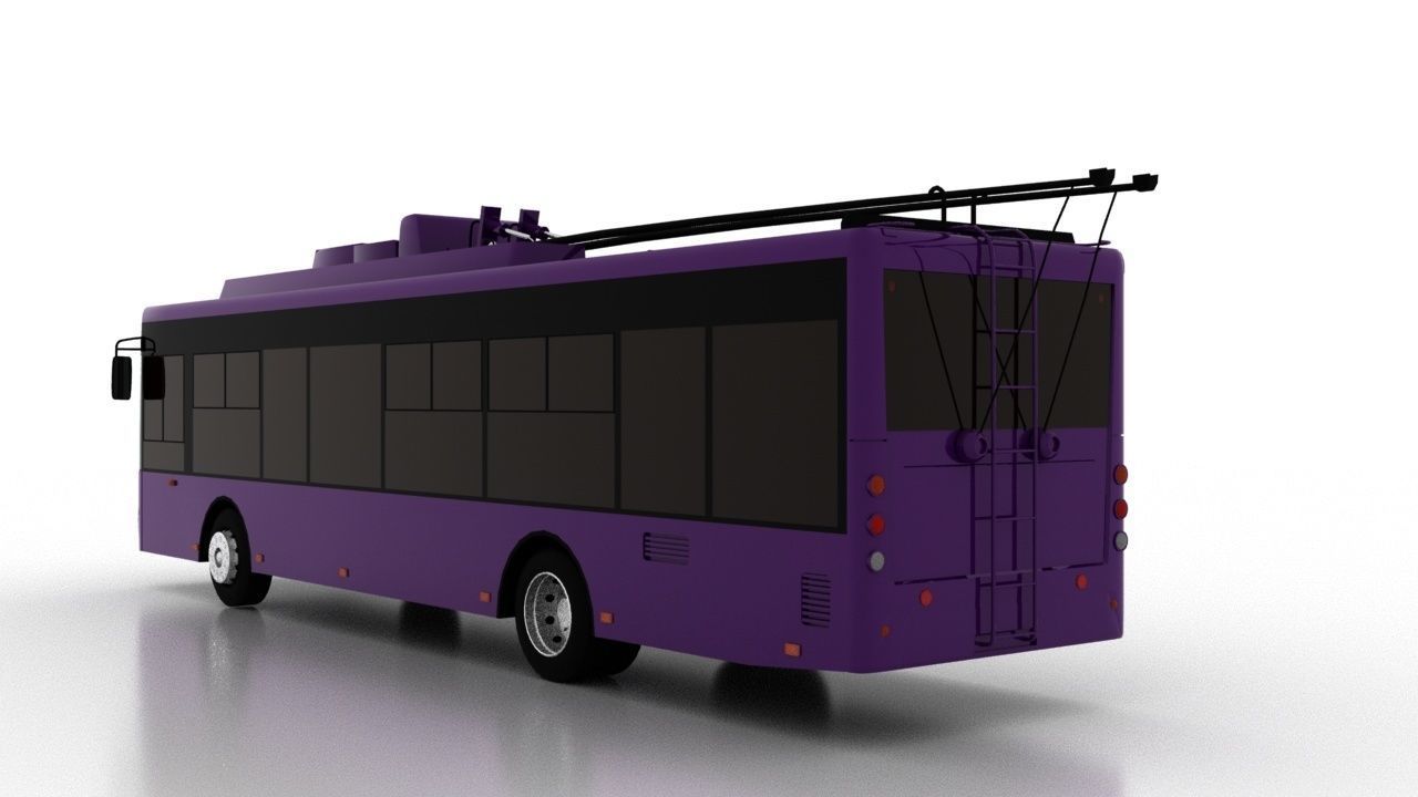 Trolleybus Bogdan T70120 Low Low-poly 3D model_4