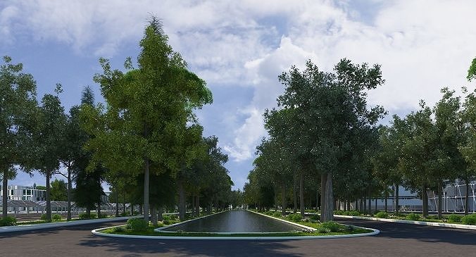 Business Park Center 3D model 4