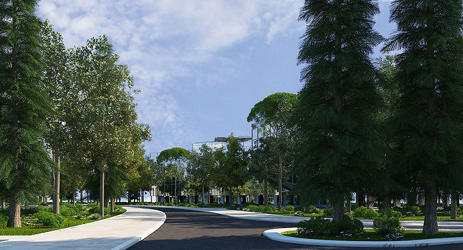 Business Park Center 3D model 2