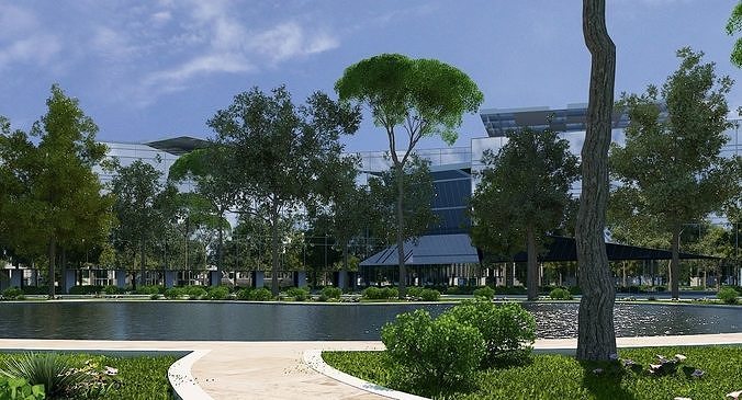 Business Park Center 3D model 7