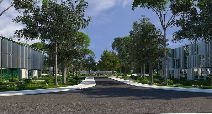 Business Park Center 3D model 5